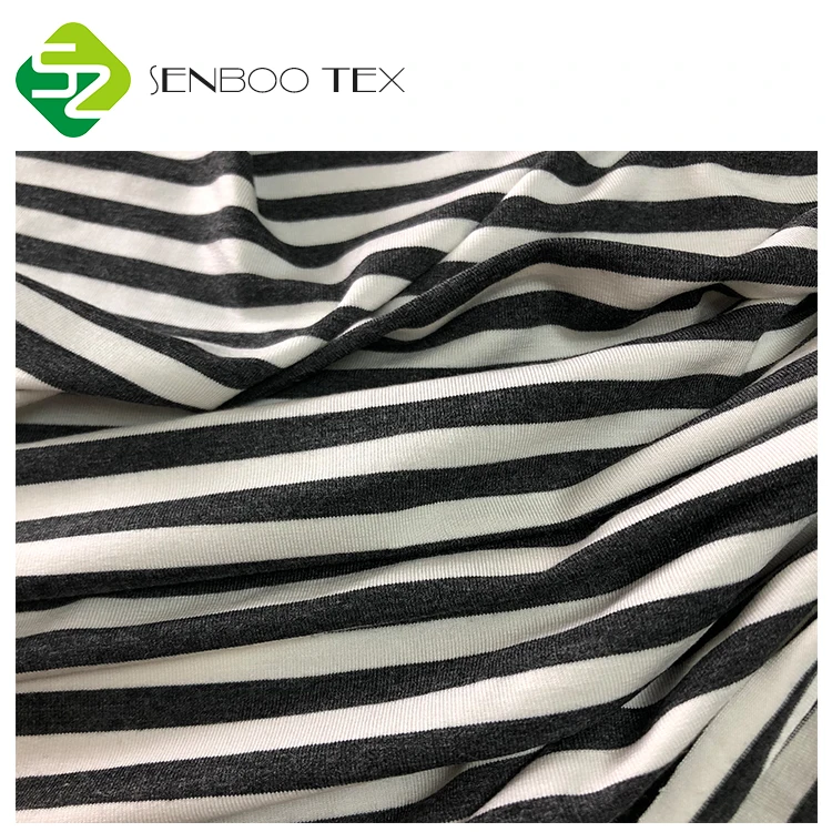 Sirospun anti-pilling 95% bamboo 5% spandex stripe fabric yarn dyed knit fabric for wholesale