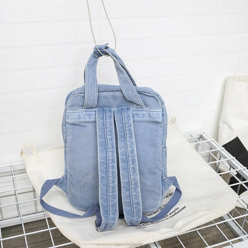 Wholesale teenager girls jeans denim leisure backpack school bags for teens
