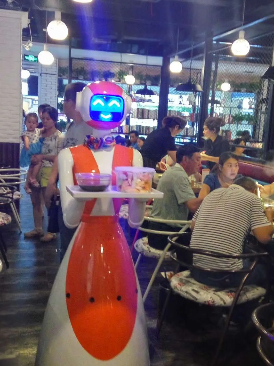 Customizable Restaurant and Hotel Intelligent Humanoid deliver food robot