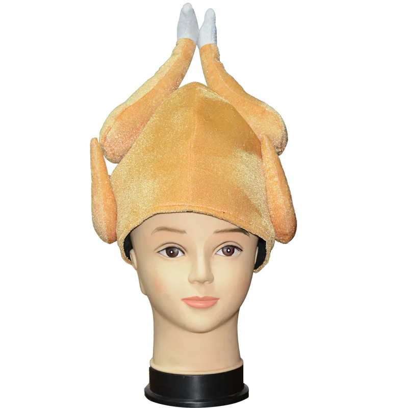 Roasted Turkey Chicken Hat Adult Costume Accessory NEW Thanksgiving