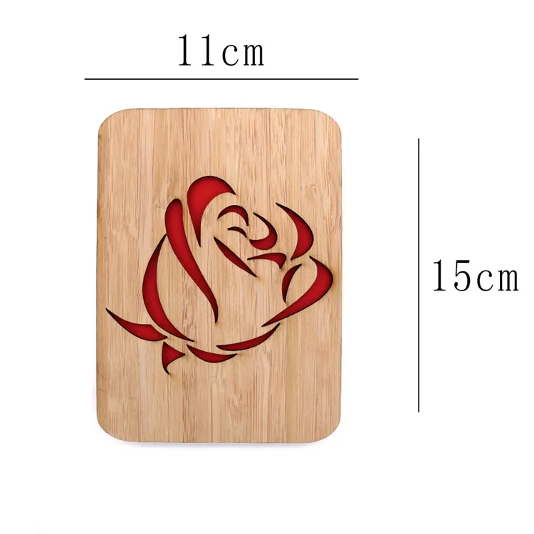 Оптовая продажа, поздравительная открытка с деревянной обложкой и лазерной резкой