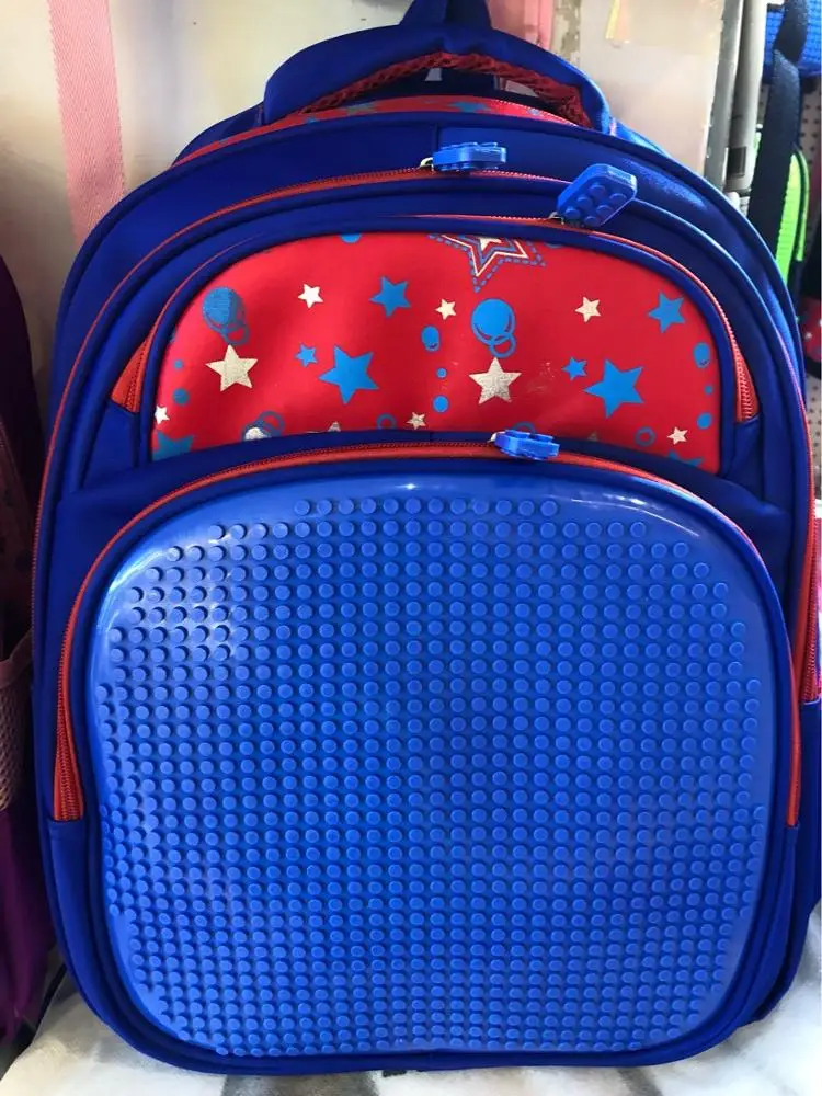 High Quality Silicone Puzzle DIY Kids School Bag Backpack Lego