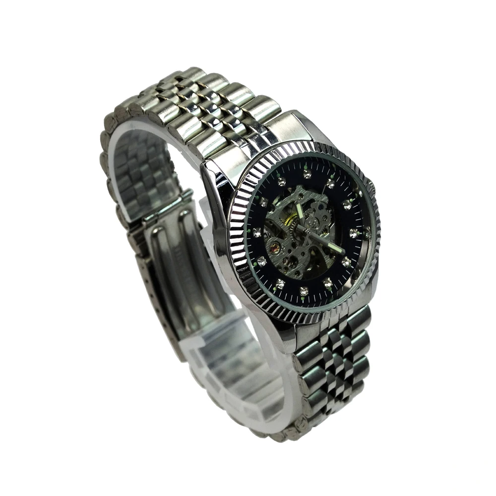 2019 Fashion transparent automatic watch men watches