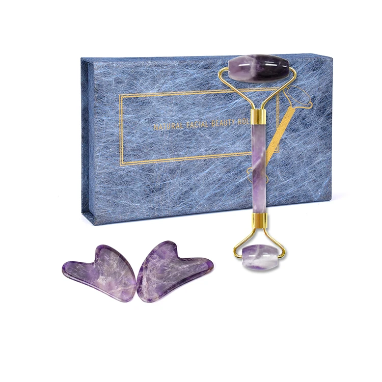 2021 Amazon hot selling premium quality anti-aging facial beauty amethyst morocco with gold silver intergrated frame