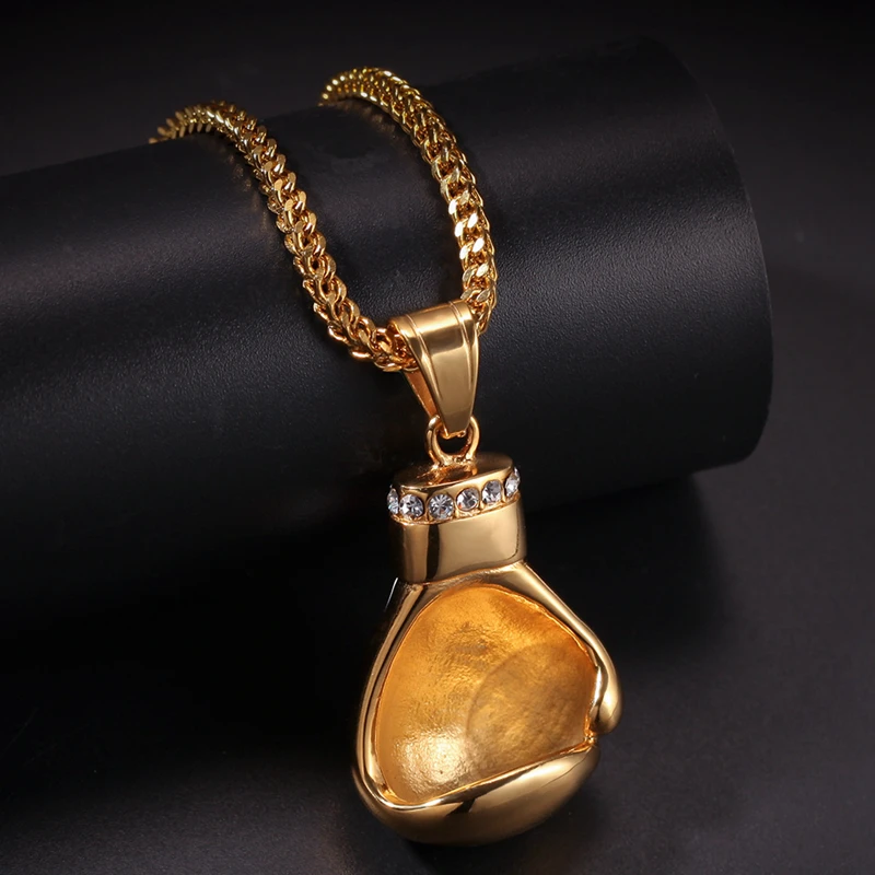 
American flag color ice out hip hop bling jewelry pendants boxing glove pendant 