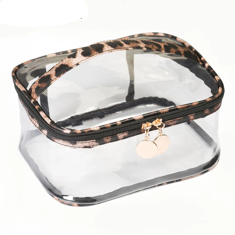 Дорожный косметический футляр из ПВХ с леопардовым принтом