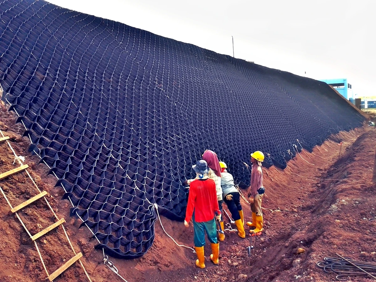 honey comb structure erosion control 3d Model Design hdpe smooth geocell