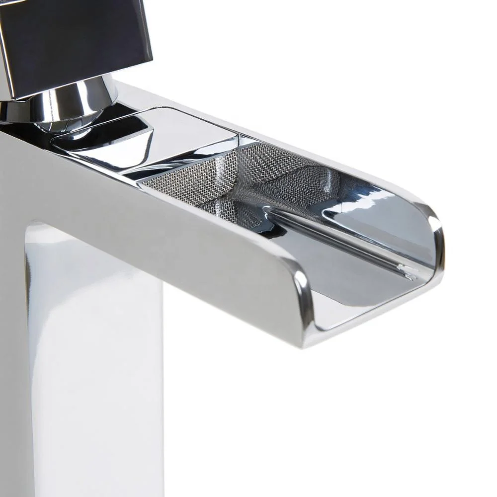 
Deck Mounted Single Hole Bathroom Wash Waterfall Basin Faucet 