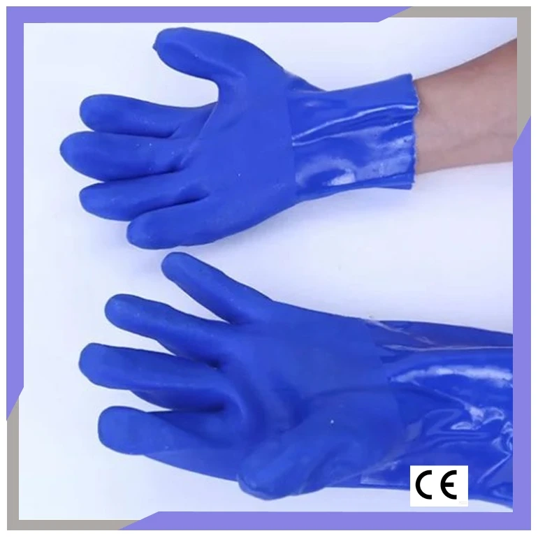EN374 PVC Rubber Fishing Work Gloves