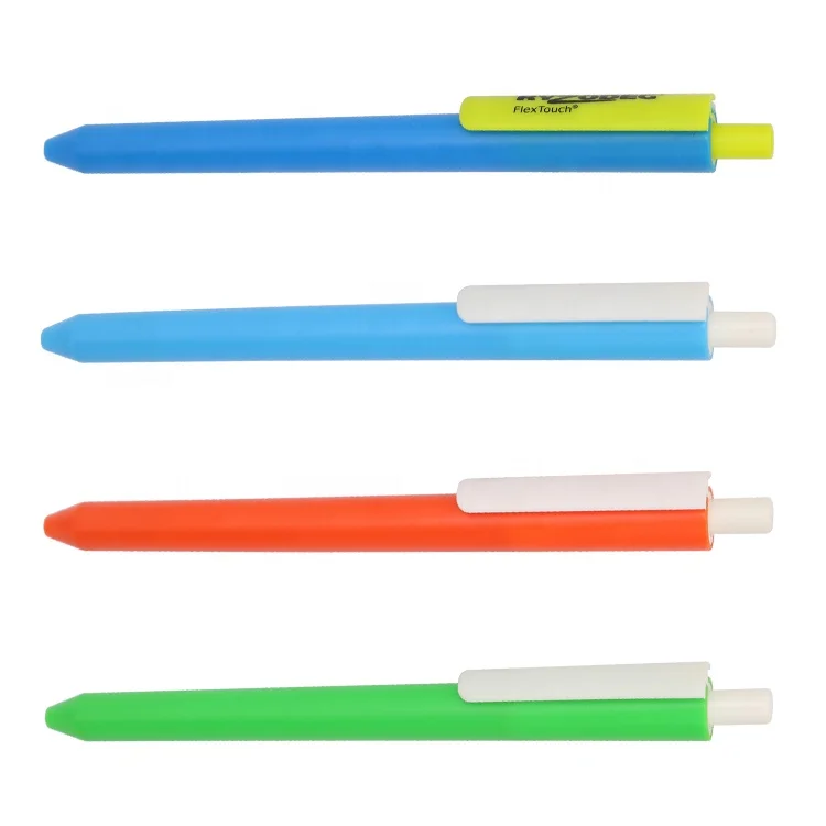 Custom logo printing plastic pen clip rubber grips for Plastic Ballpoint Pen, pen with logo printing