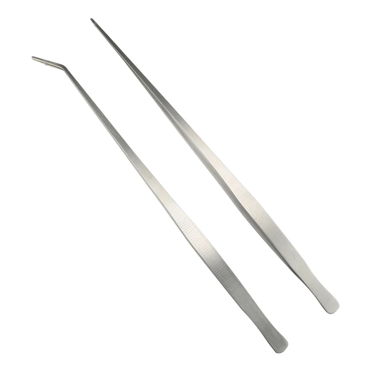 48cm Sanding Polished Straight Curved Tweezers aquarium cleaning tools kit Aquascaping Tweezers