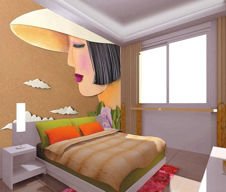 customized beautiful hot women murals wallpaper factory price hot sale