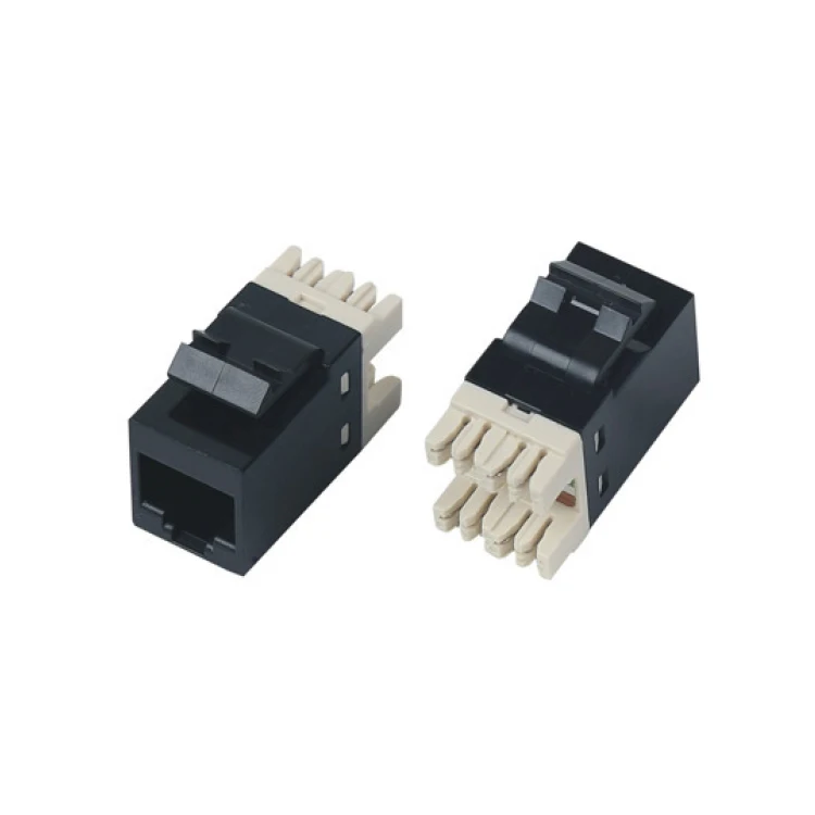 UTP 180 dgree cat6/cat5e пластик черный keystone jack