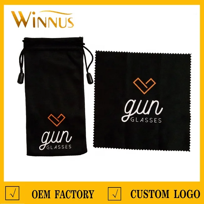 soft touch clean microfiber cloth drawstring glasses bag package sunglass pouch with custom logo
