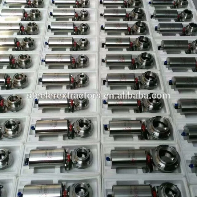 Санитарный трилампа SS304/SS316L/клапан-бабочка с наружной резьбой триггером SS304 Multupositon