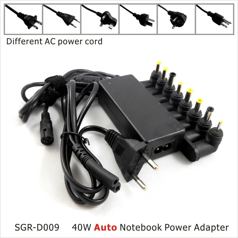 40W Универсальный адаптер 9.5V 12V 16v 19v 20v для большинства мини адаптеров ноутбуков