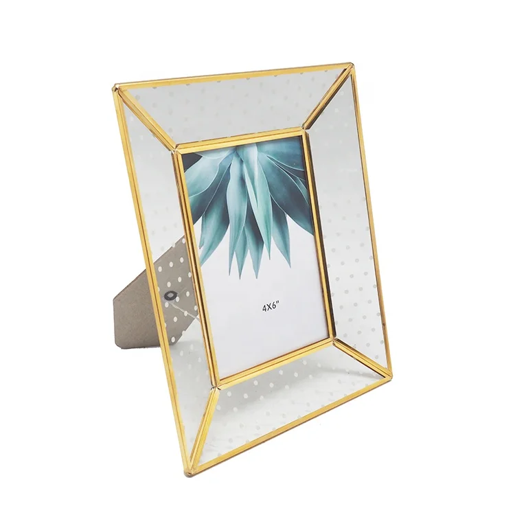 Hot selling metal glass photo picture frame for wedding decoration