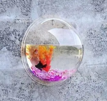 Wall mounted acrylic fish tank in semicircle
