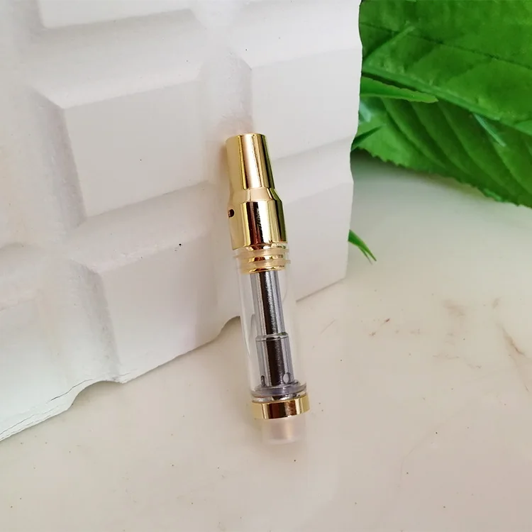 
Golden Cartridge 0.5/1.0ml Oil Tank Vaporizer Pen Refillable Custom Logo CBD Vape Pen Empty Cartridges 