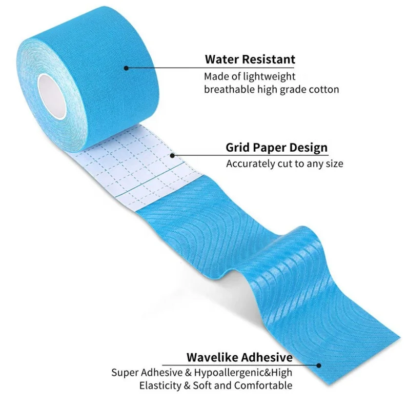 
OEM Custom Logo Print Pre Cut Sport Athletes Water Resistant Cotton Support Kinesiology Muscle Tape 