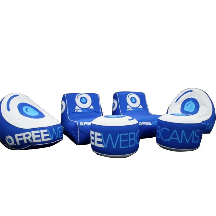 PVC flocking inflatable sofa outdoor inflatable furniture inflatable footstool