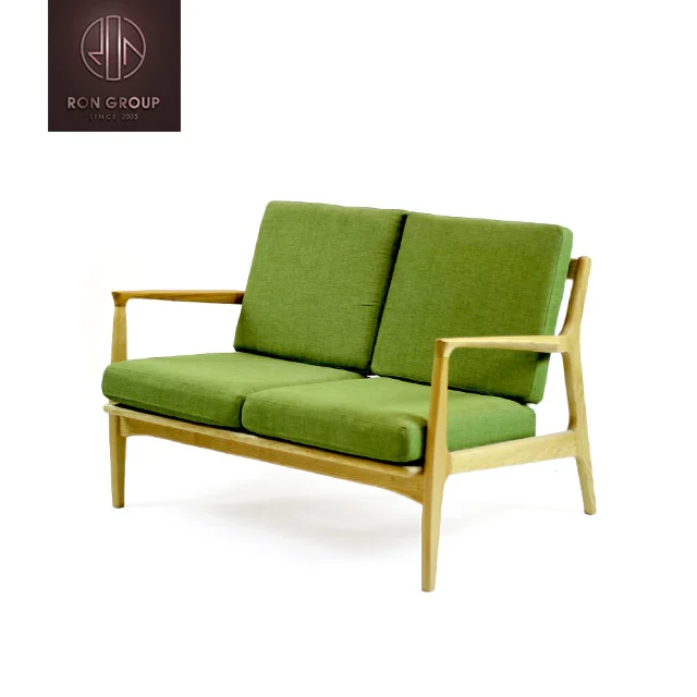 modern hotel home living room furniture black casual style lazy double chair wooden legs soft living room sofas