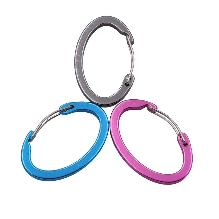 Factory directly wholesale 4.5cm aluminum egg shaped wire gate carabiner