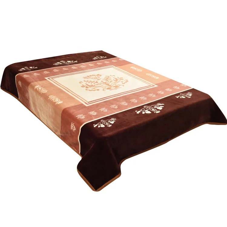 China manufacturer new pattern 200X230CM 3-6Kg 2 ply embossed mink blanket