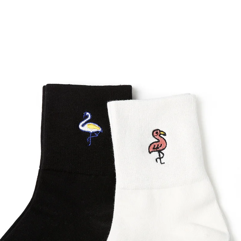 19545 school girl 6-8Y kids funny Cute embroidery LOGO low cut crew school socks