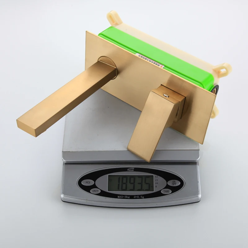 Wall mounted basin faucet Sink Brushed gold basin faucet drain floor drain Mixer Faucet