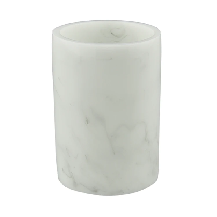 Wholesale White Resin Marble Tumbler for Bathroom Mouth Wash