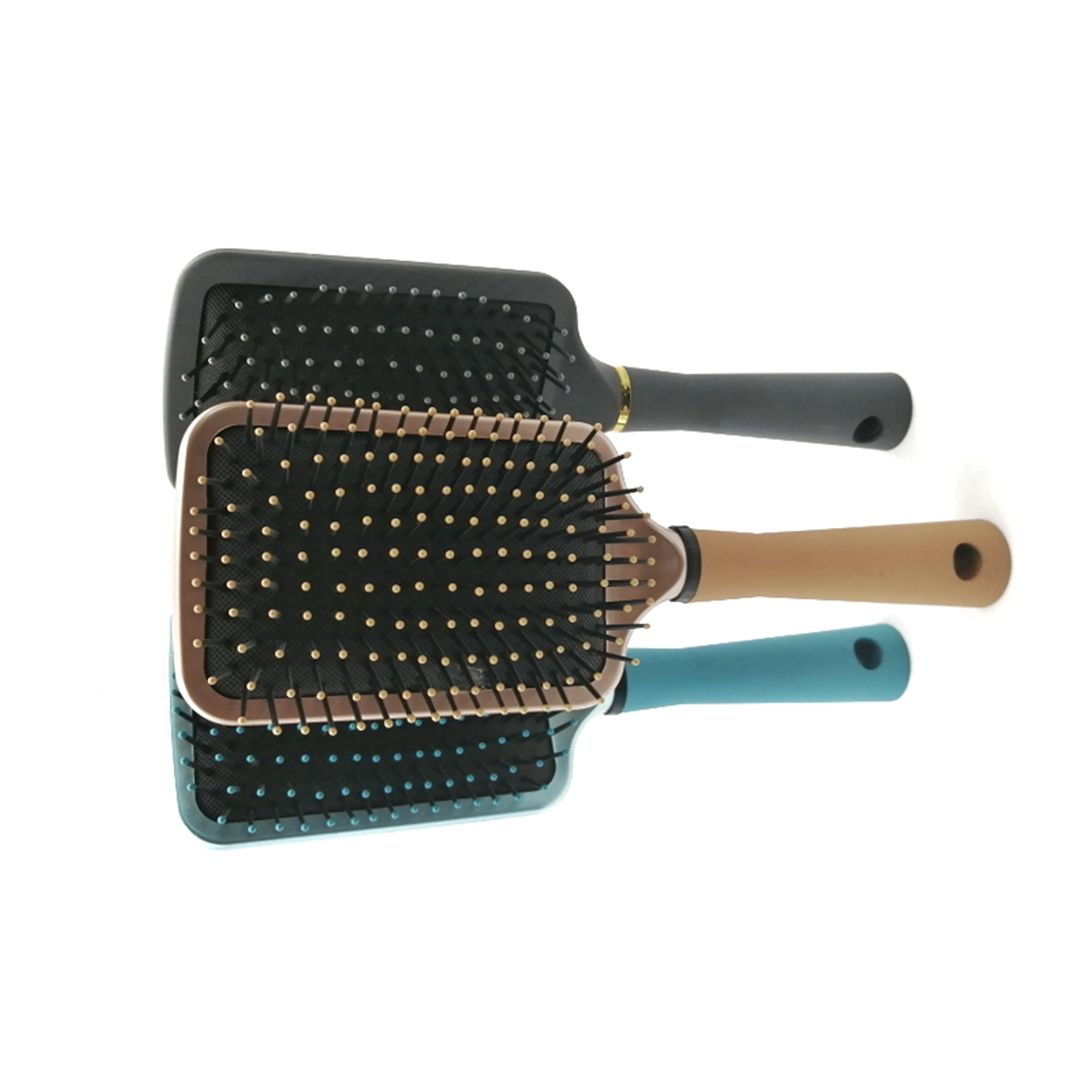 Pp Customized 2019 Hot Twist Sponge Detangler Big Square Novel Vent Hair Brush Round Plastic Nylon Laser