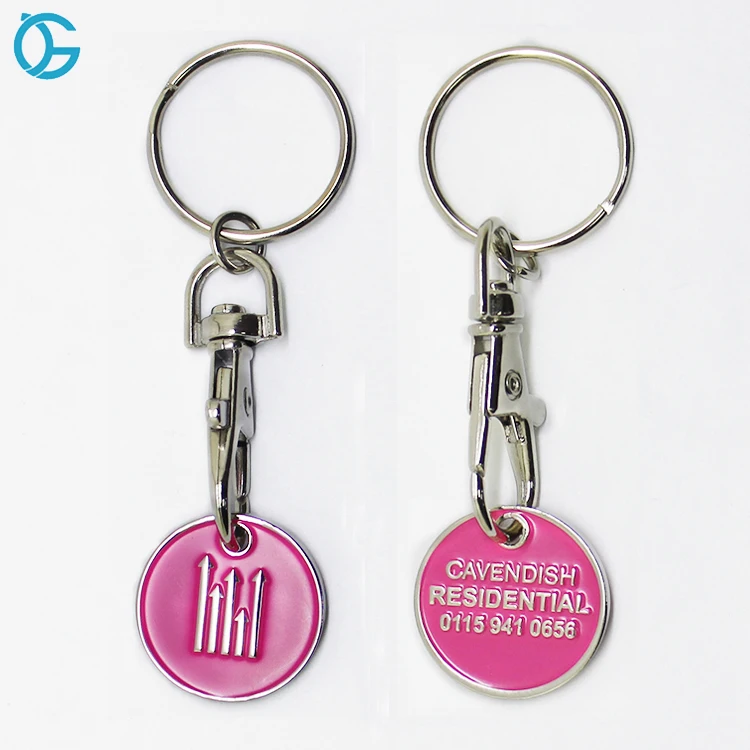High Quality Personalized Design Logo Coin Holder Keychain Metal Keychain For Travel Souvenir