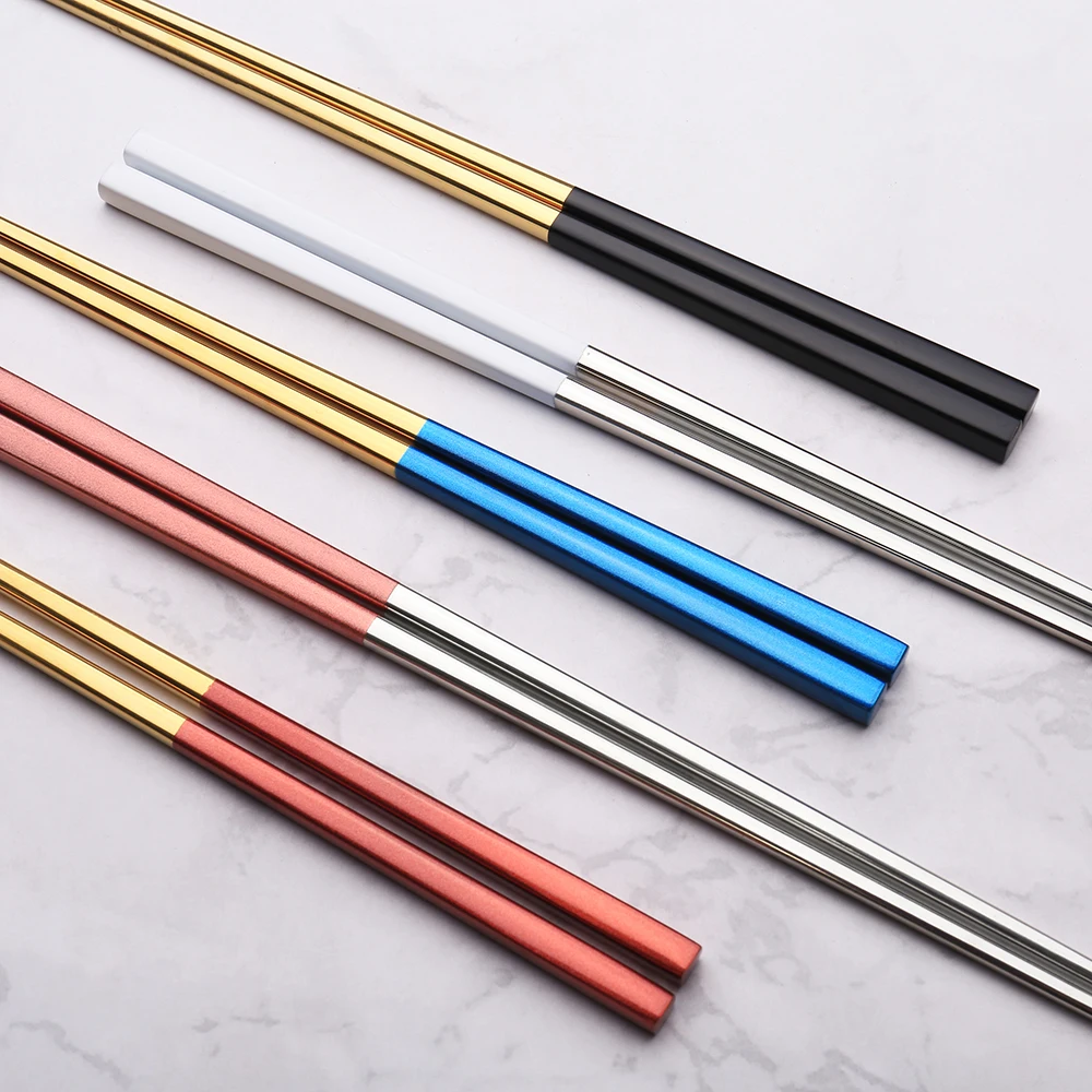 
Korean Custom Color Stainless Steel Titanium Chopsticks for Sushi Wedding Gift Souvenirs 