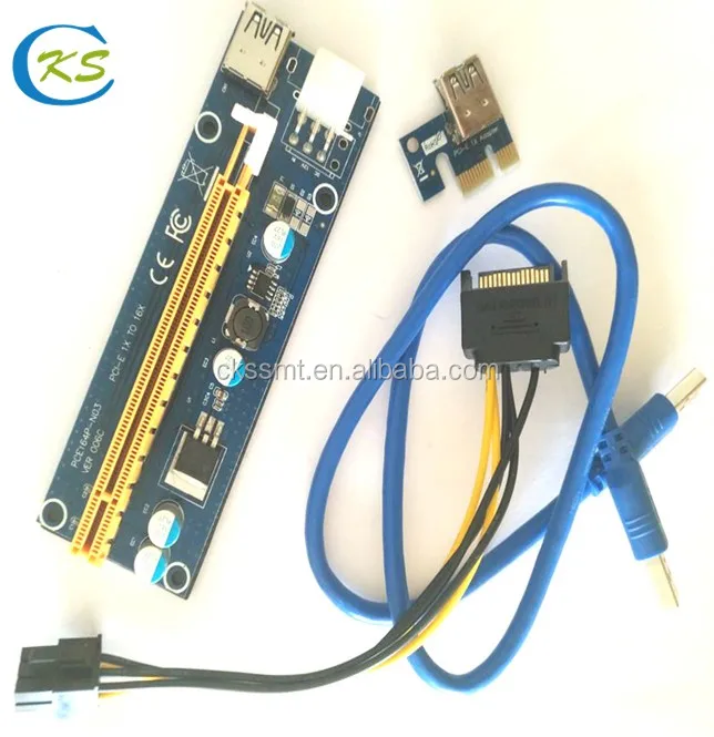 Riser VER 006C PCI-E Riser Card 60 см USB 3,0 кабель 6PIN питания для bitcon miner ETH Mining Riser Card