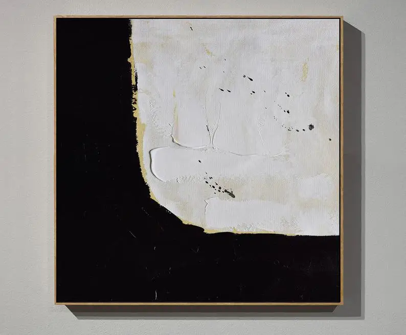 
 Минималистичный холст для отеля ручной работы настенное искусство черный и белый  