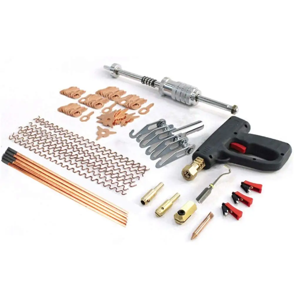 86PCS кузова серьги-гвоздики машины для точечной сварки инструмент для правки вмятин комплект кляксовая кисть инструмент для правки вмятин сварки потянув комплект с боковой молоток