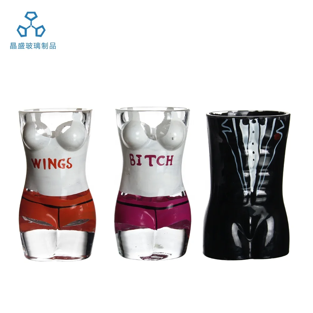 Special Design Customized Lead-free Handmade Modern Female Body Shape Creative Glass Beer Mug