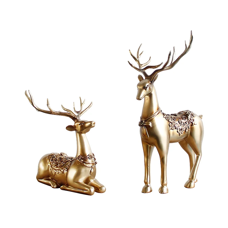 Reindeer sculpture Christmas decoration deer resin home decor decorative objects A0731
