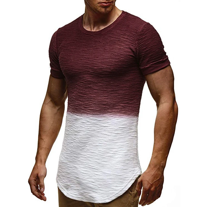 
Wholesale Mens Contrast Color Good Quality Pima Cotton Peru Tight T Shirt Quick Dry 