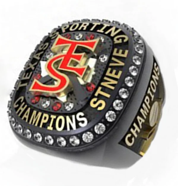 Hot sale black plated softball custom championship rings free 3D design