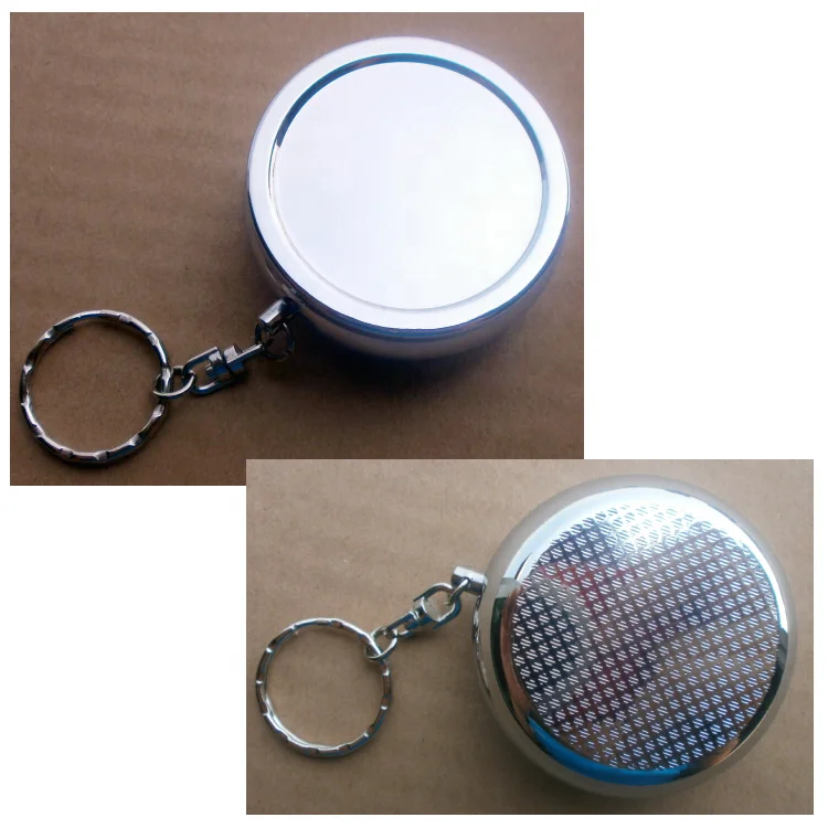Металлические контейнеры для таблеток, контейнер для лекарств, серебристый зеркальный контейнер для лекарств, брелок SPC1502, оптовая продажа