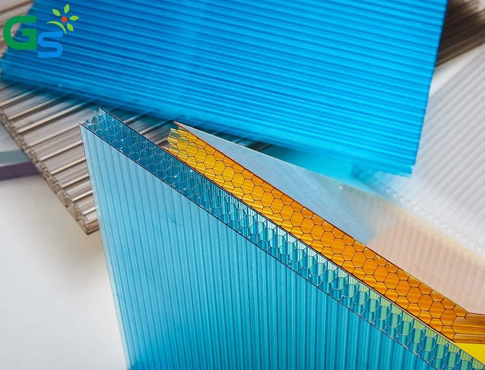 Bronze Color 4mm Twin Wall Polycarbon Sheet For Greenhouse Hollow Sheets Panel