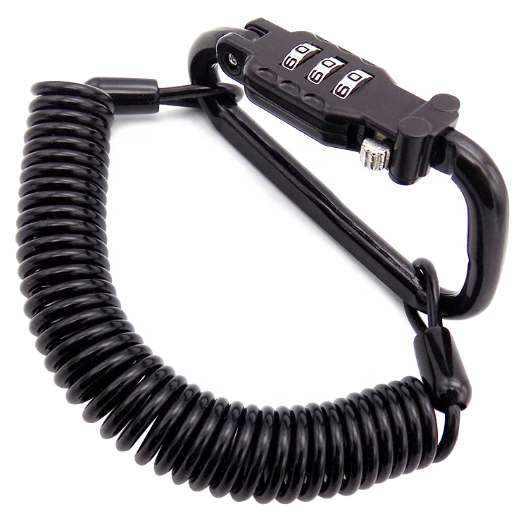 Anti-Theft Mini Road Bike Spring Cable Motorcycle Safe Helmet Lock For Ssafety