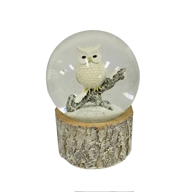 
Cheap Transparent Crystal Ball Silver Fawn Animal Beautiful Snow Globe Water Ball 