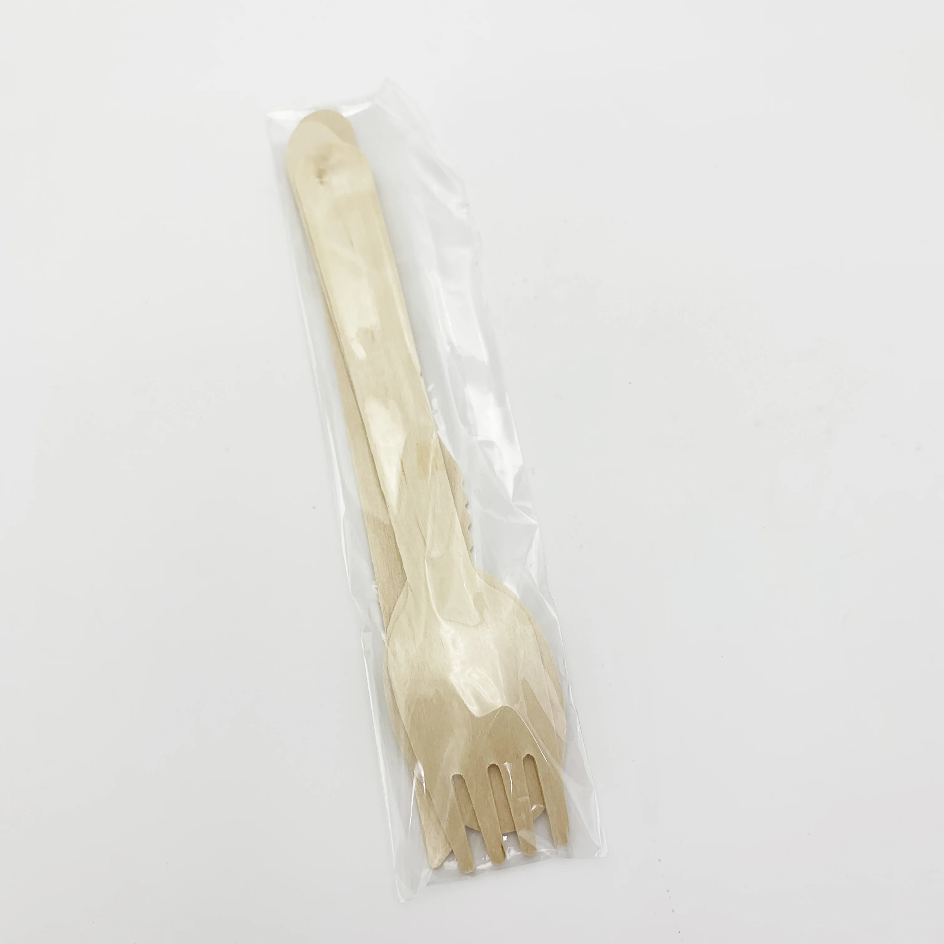 Custom Printed High Quality  Utensils 140mm 160mm Birch Disposable Spoon Fork Knife Set Wooden Cutlery