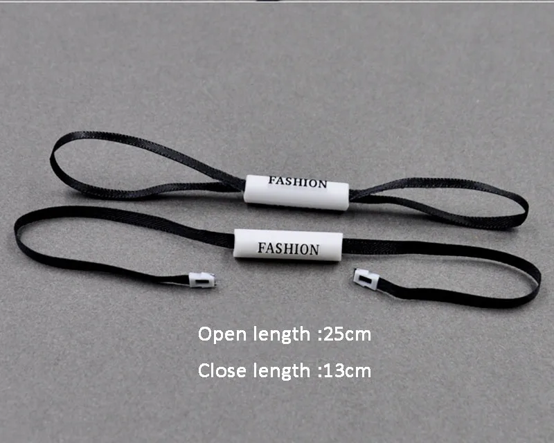 Garment Hangtag String Custom Embossed Brand Name Logo PP Plastic Hang Tag rope