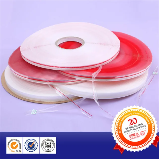 yiwu manufactory produce silicon removable double side bag closing tape  for garment t shirt bag opp bag use