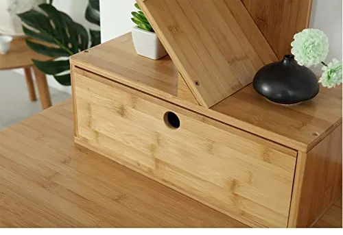 Bookcases Creative Bookshelf, Desktop Multi-Drawer Bamboo Storage Rack Bookshelves