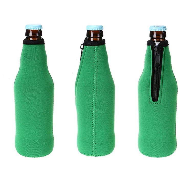 Neoprene Zipper beer Sleeve Insulated Beer Bottle Covers